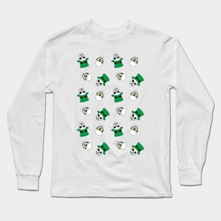 st. Paddy's day skulls blue Long Sleeve T-Shirt